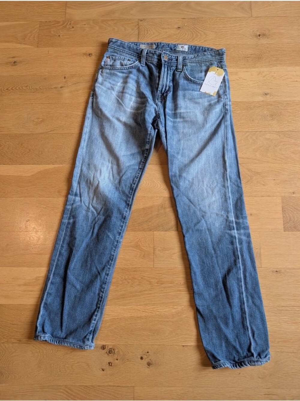 Adriano Goldschmied Light Wash Matchbox Slim Straight Jeans, Size 30